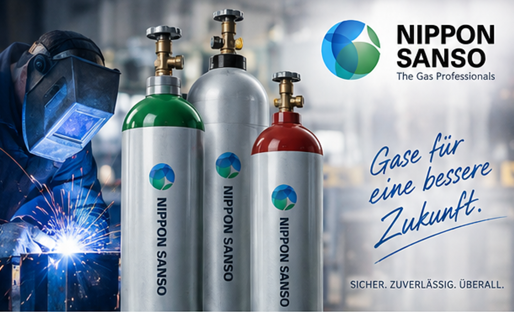 Nippon Sanso Gasflaschen Info Grafik: Gase für eine bessere Zukunft.